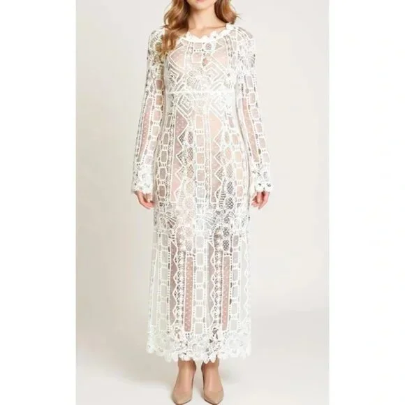 House Of Harlow 1960 Dresses | House Of Harlow 1960 Christianne Guipure Lace Maxi Dress, Ivory, S | Color: White | Size: S | Gb0495's Closet House Of Harlow 1960 Dresses | House Of Harlow 1960 Christianne Guipure Lace Maxi Dress, Ivory, S | Color: White | Size: S | Gb0495's Closet